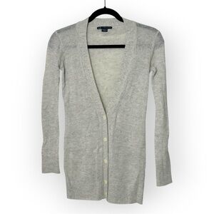 Armani Exchange Grey & Silver Knit Button Up Cardigan XS